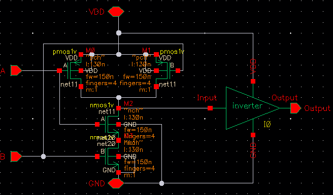 CMOS Schematic of AND Gate