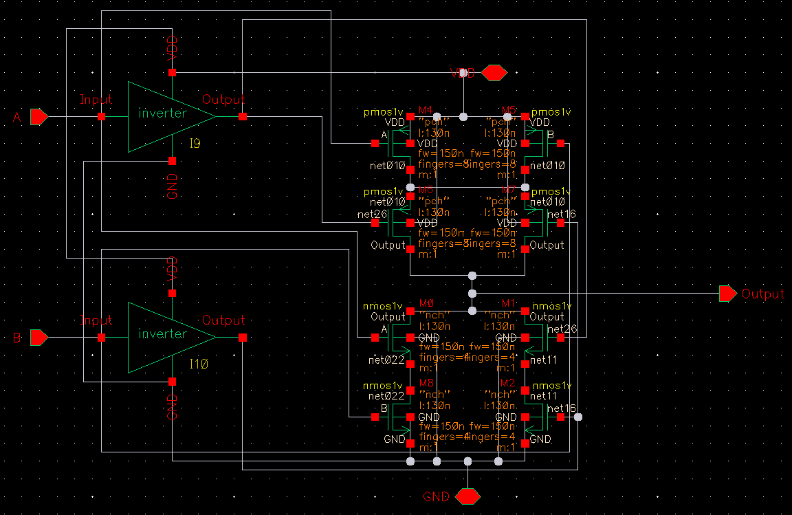 CMOS Schematic of XOR Gate