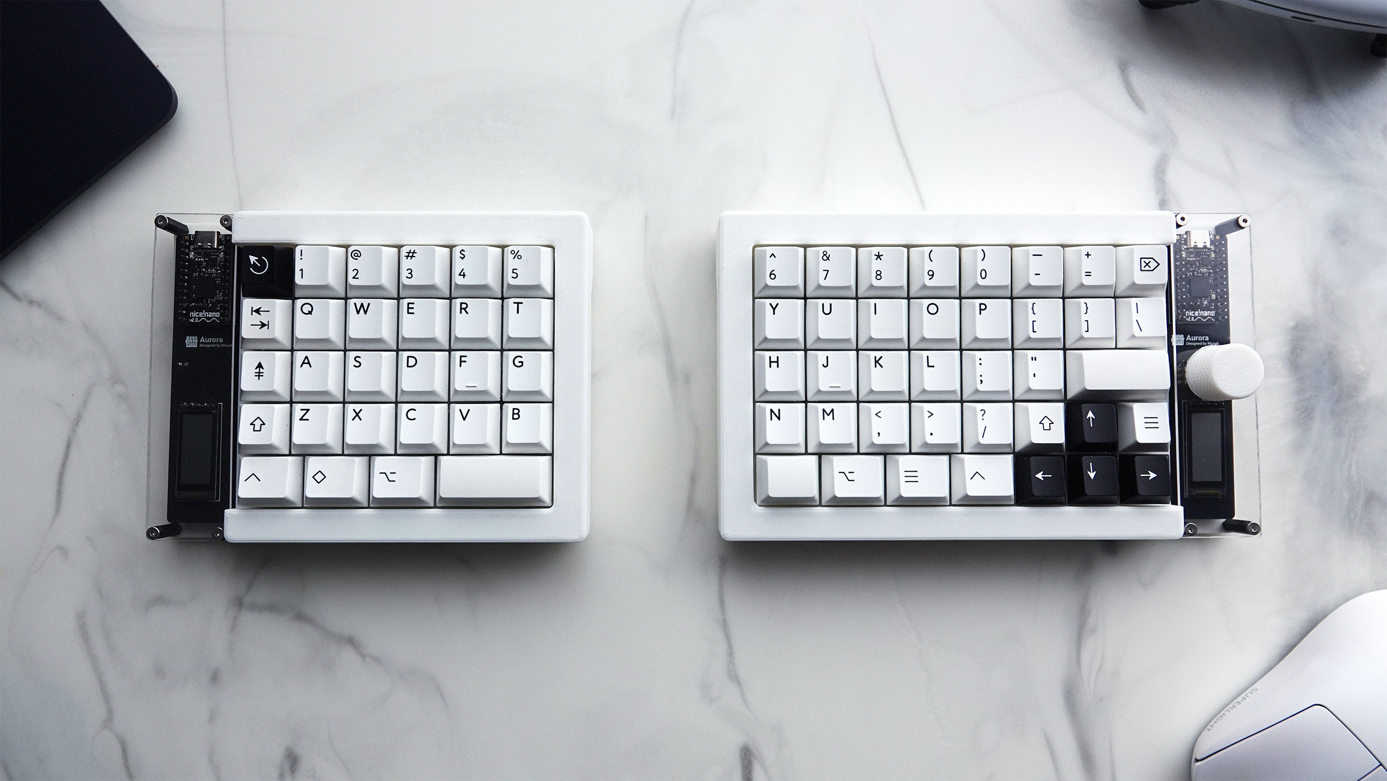 Top view of aurora keyboard