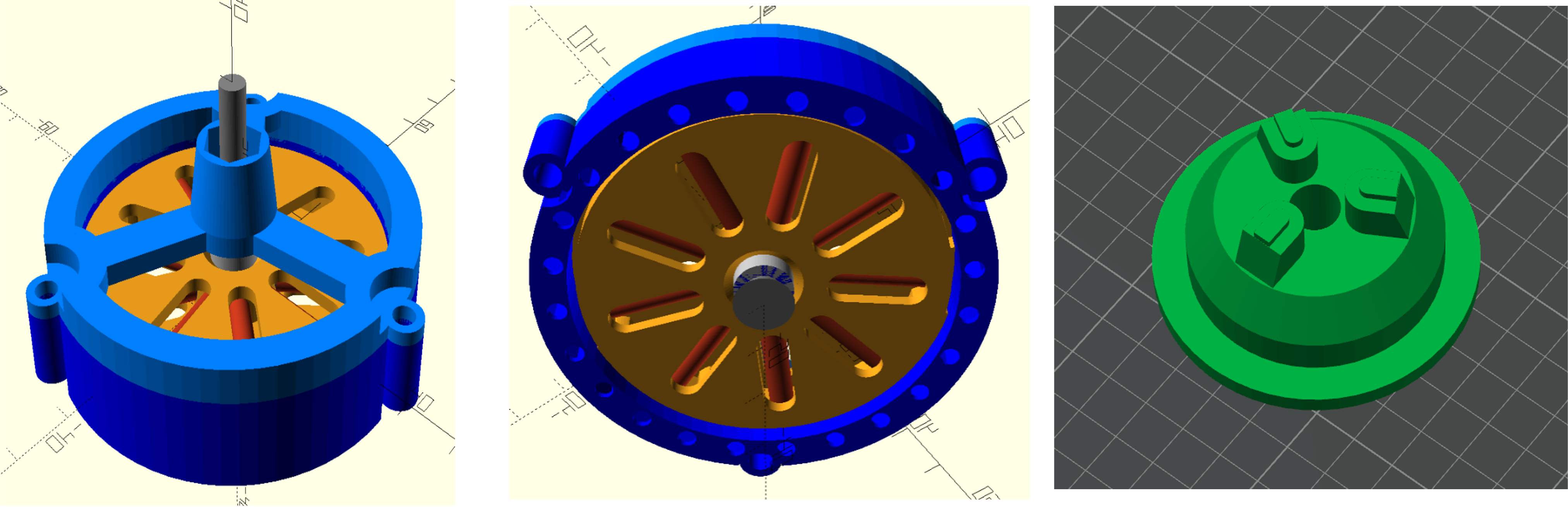 CAD Renders of motor and its base